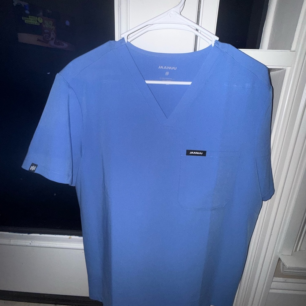 Jaanuu Men's Light Blue Scrubs Set